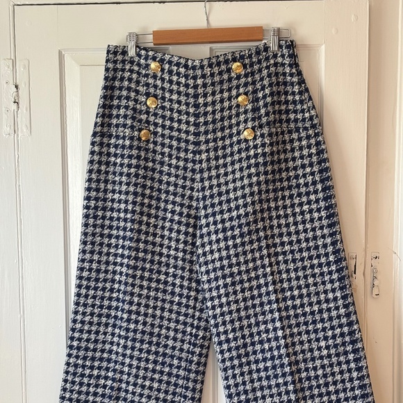 Zara Pants - Zara Tweed Wide Leg Crop Sailor Pants